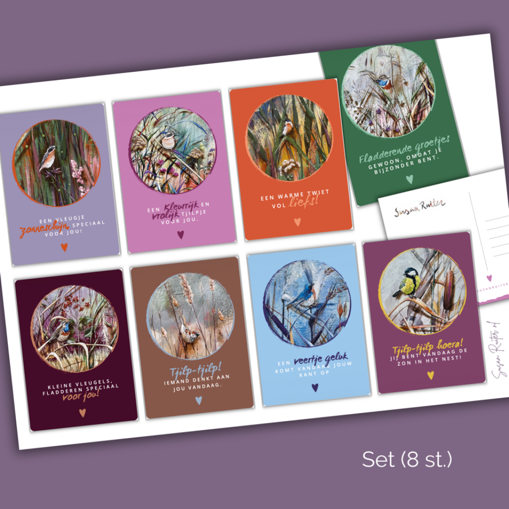 Set van 8 prachtige ansichtkaarten